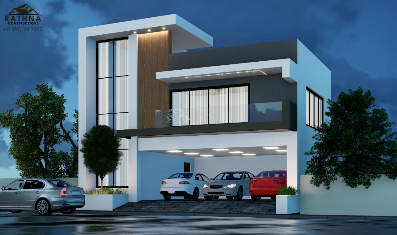 Orange and white multi-storey residence