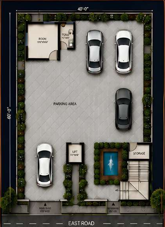 First floor plan of the Contemporary Residence